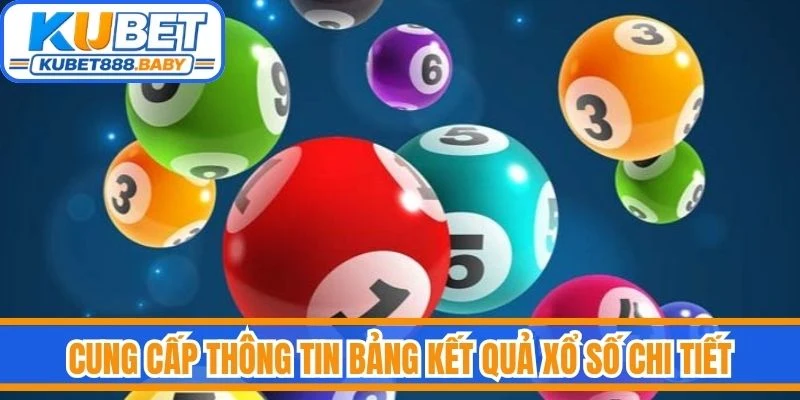 Cung cấp thông tin bảng kết quả xổ số chi tiết